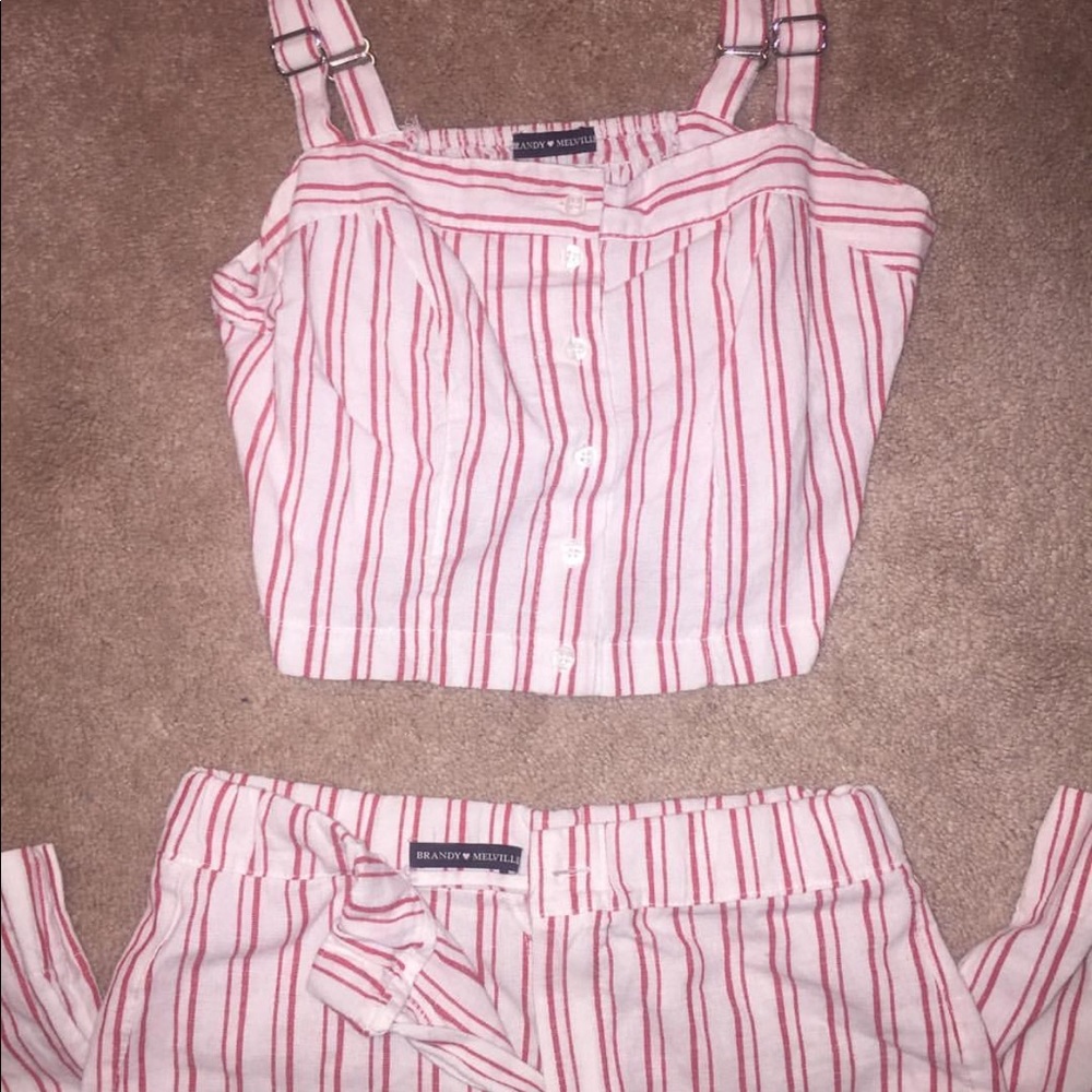 Red and white Brandy Melville set